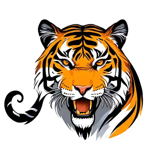 Tiger full body tattoo design idea