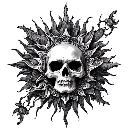 Gothic Sun tattoo design idea