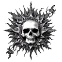 Gothic Sun tattoo design idea
