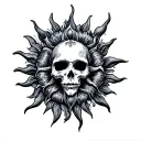 Gothic Sun tattoo design idea