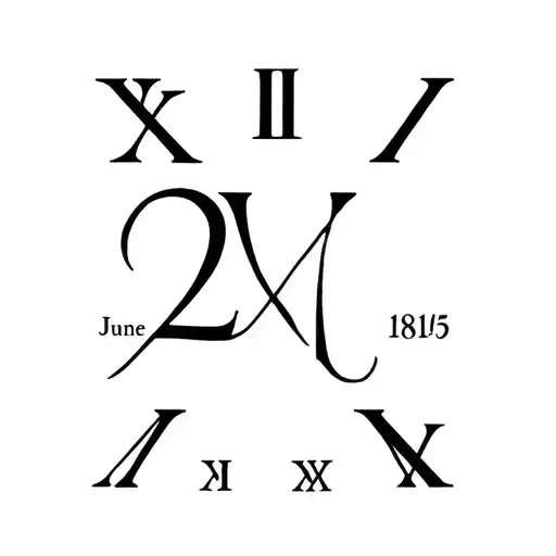 June 20 1985 in Roman numerals tattoo design idea