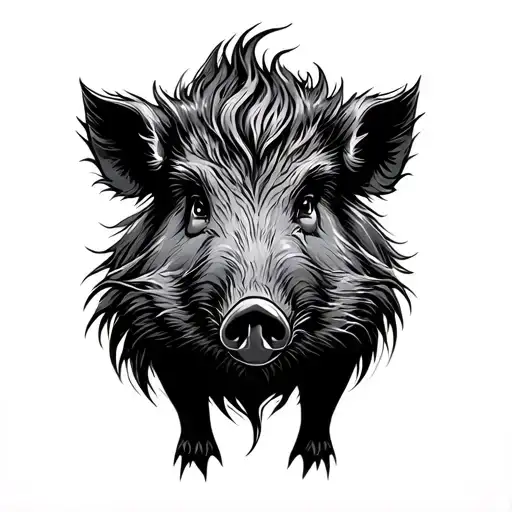 wild boar tattoo design idea