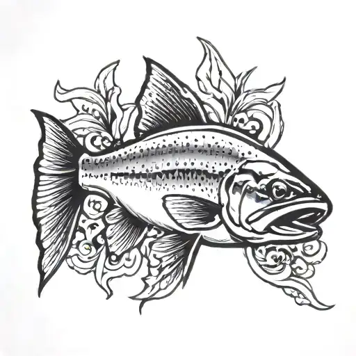 rainbow trout outline tattoo tattoo design idea