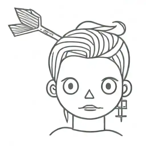 voodoo doll with comb over hair tattoo design idea