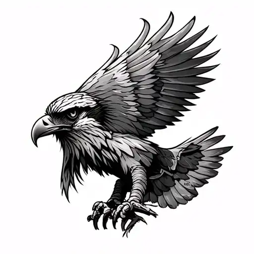 Hawk Valhalla spartan tattoo design idea