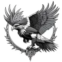 Hawk Valhalla spartan tattoo design idea