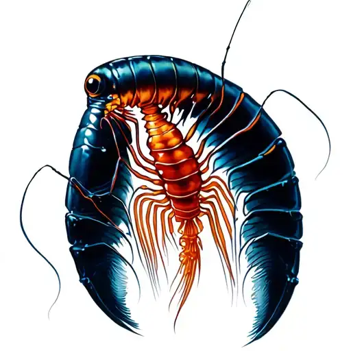 brine shrimp crawling forward tattoo design idea
