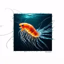 brine shrimp crawling forward tattoo design idea