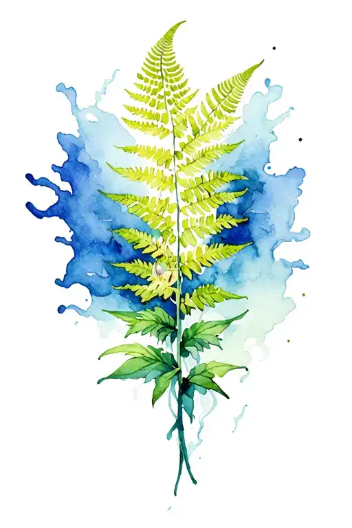 Norse mythology, god of lightning, fern and a lily, lightning, Cornwall, cawsand bay, protector, family tattoo design idea