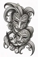 Happy And Sad Mask tattoo design idea