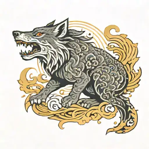 lone wolf tattoo design idea