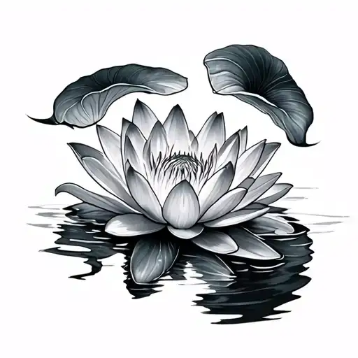 Water Lily Pisces tattoo design idea