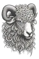 black sheep made of scribble lines  tattoo design idea
