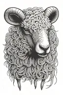 black sheep made of scribble lines  tattoo design idea