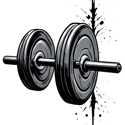 barbell cross tattoo design idea