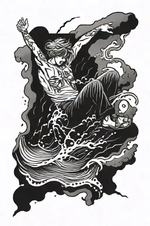 angle falling down saving me from drowning tattoo design idea