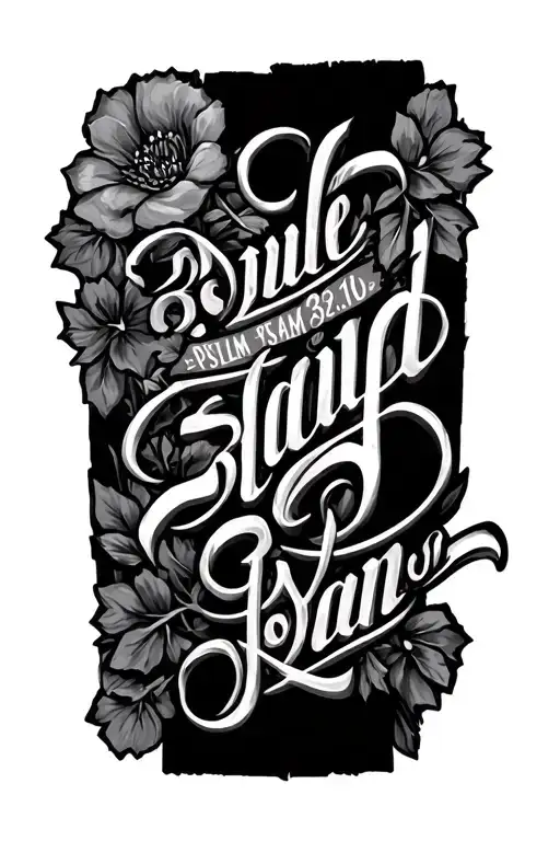 "PSALM 32:10" Medium sized inner forearm tattoo tattoo design idea