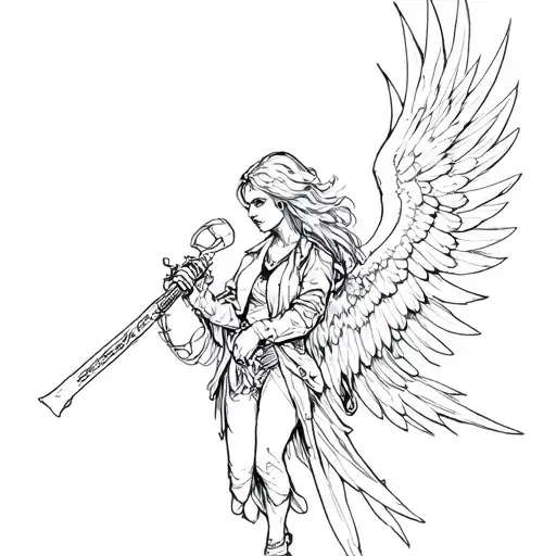 angel gangster tattoo design idea