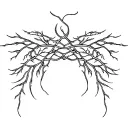 Smooth, branching lines like soft energy veins. Organic and calm, no shading, natural anatomical flow. tattoo design idea