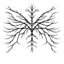 Smooth, branching lines like soft energy veins. Organic and calm, no shading, natural anatomical flow. tattoo design idea