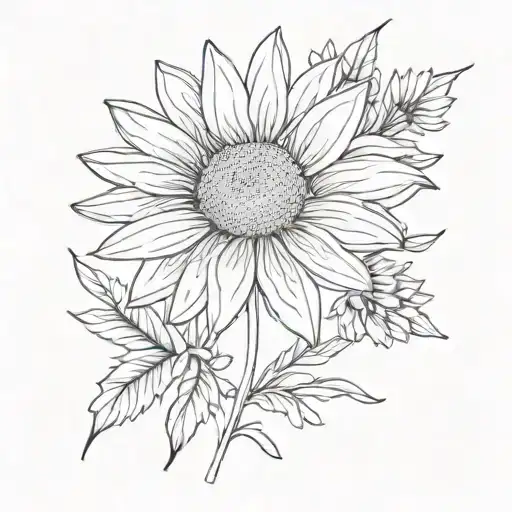 wildflower daisy tattoo design idea