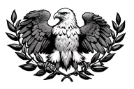 Germany tattoo, eagle, laurel wreath, home love tattoo design idea