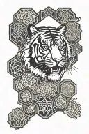 Detroit Tigers logo Detroit Tigers logo honey comb tattoo design idea
