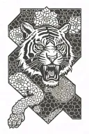 Detroit Tigers logo Detroit Tigers logo honey comb tattoo design idea