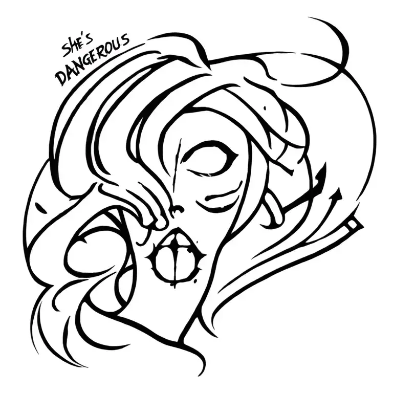 she's dangerous tattoo design idea