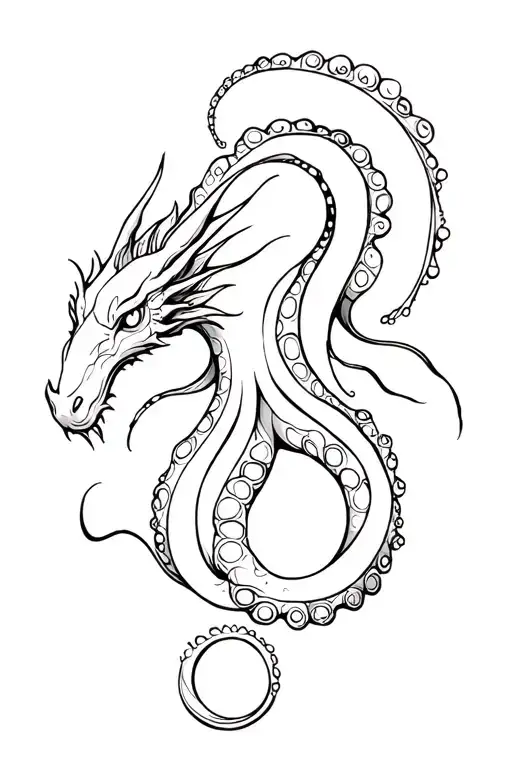 dragon octopus tattoo design idea
