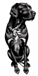 Rhodesian ridgeback ocean waves owlfeathers tattoo design idea