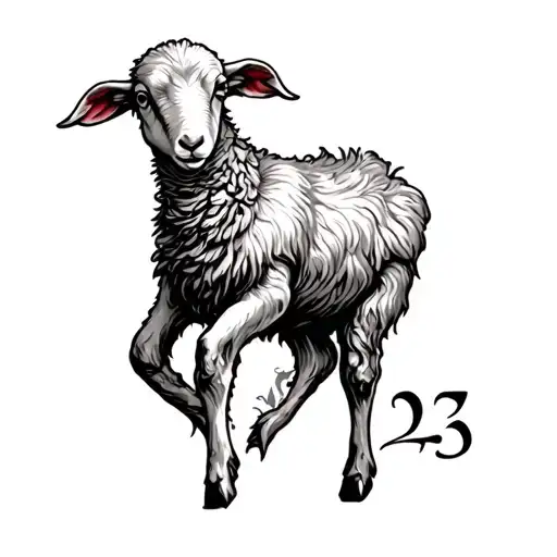 lamb of victory psalm 23 tattoo design idea