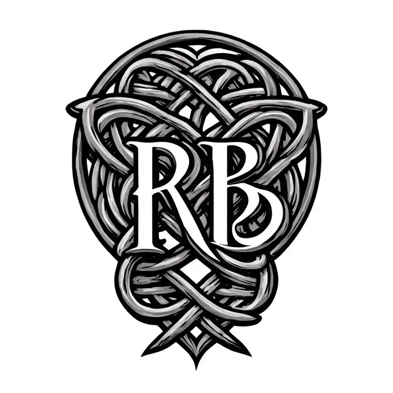 "RB" RB as a Celtic love knot tattoo design idea