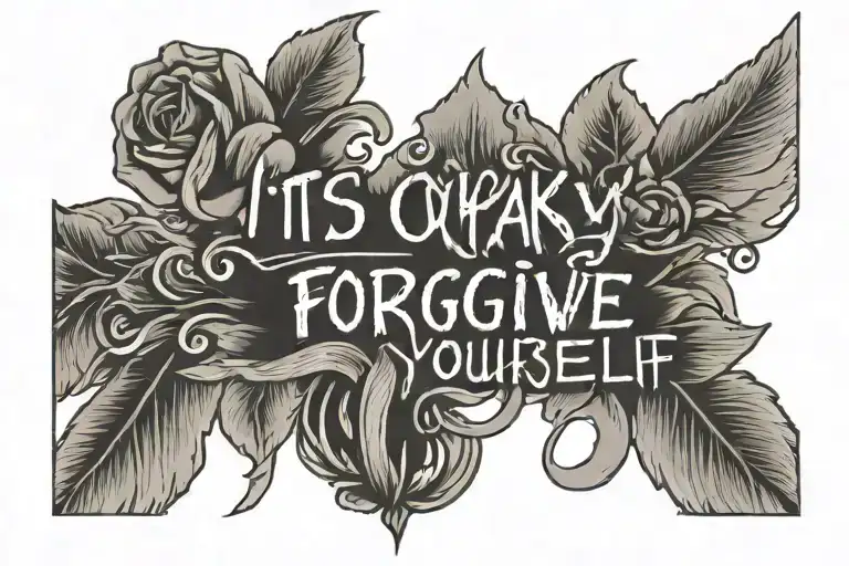 its okay to forgive yourself written  tattoo design idea