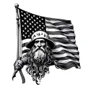 1776 with American flag tattoo design idea