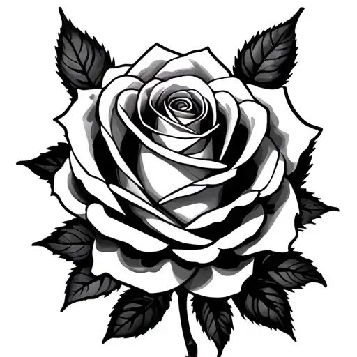 black widow and rose tattoo design idea