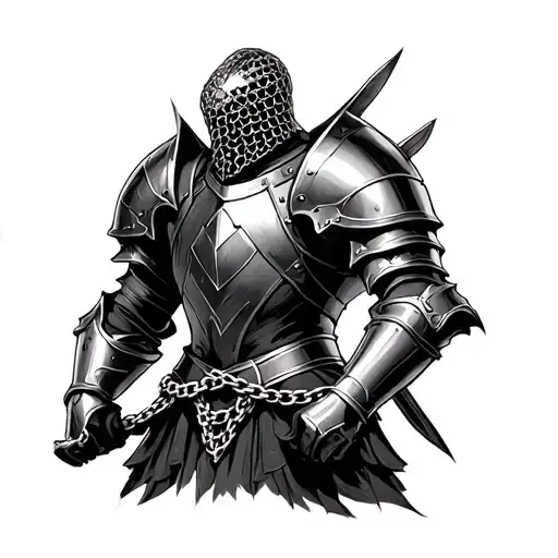 armor including chain mail tattoo design idea