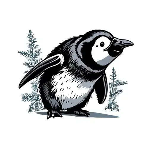 penguin instead of the Grateful Dead bear  tattoo design idea