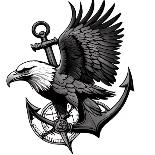 eagle compass anchor tattoo tattoo design idea