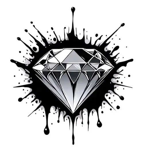 blood-stained diamond tattoo design idea