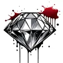 blood-stained diamond tattoo design idea