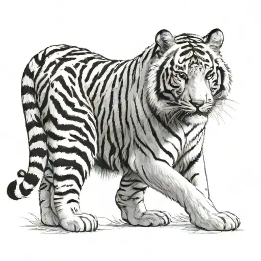 white tiger tattoo design idea
