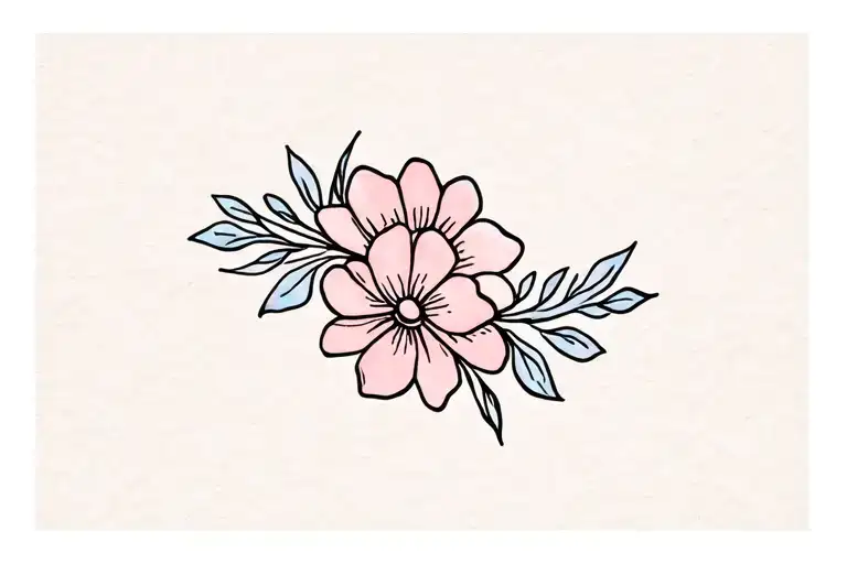 Flower cuff tattoo design idea