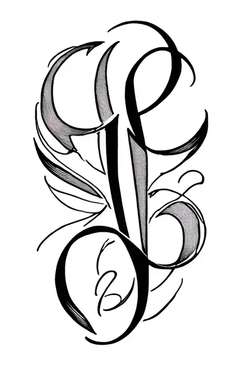 Name Tattoo bicep outline in fine line tattoo design idea