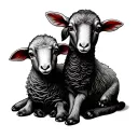 mirror tattoo two lambs inside tattoo design idea