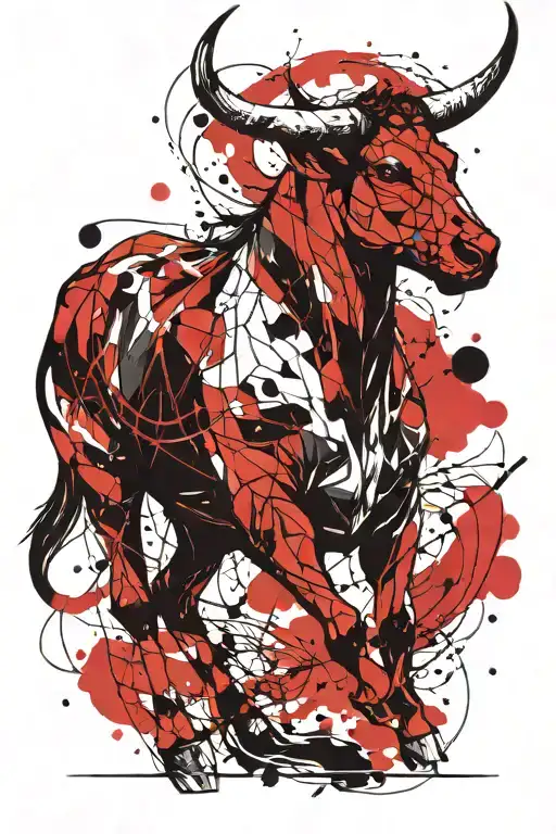 combination Sagittarius Taurus bull tattoo design idea