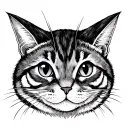 simple fine line 2x2cm tattoo of tabby cat-rabbit hybrid for inner wrist tattoo design idea