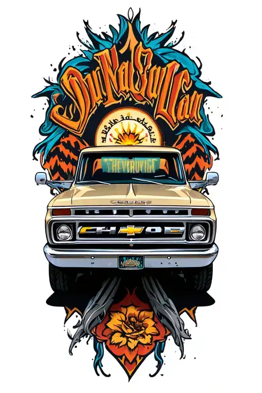 Chevy truck tattoo design idea