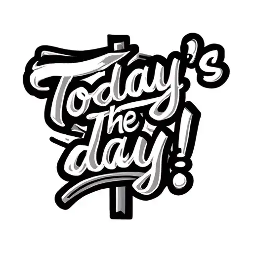 "Today's the day!" line tattoo with a cross tattoo design idea