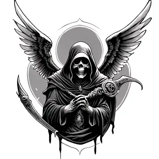 Grim Reaper With Wings tattoo design idea